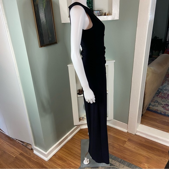 Norma Kamali KamaliKulture Black Sleeveless Shirred Ruched Wide Leg Jumpsuit S - Picture 8 of 14